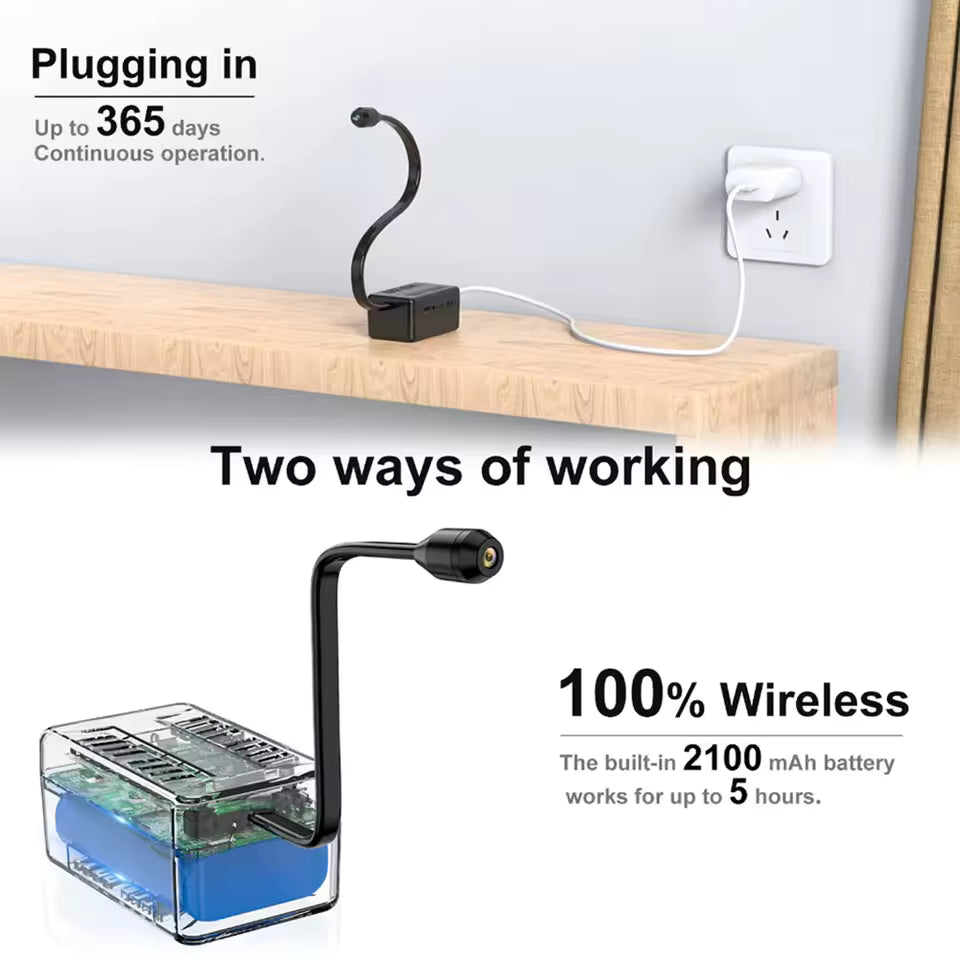 Moktan Sabai Mini WiFi 1080P Security Camera Adjustable Lens Remote Monitoring Home IP Cam