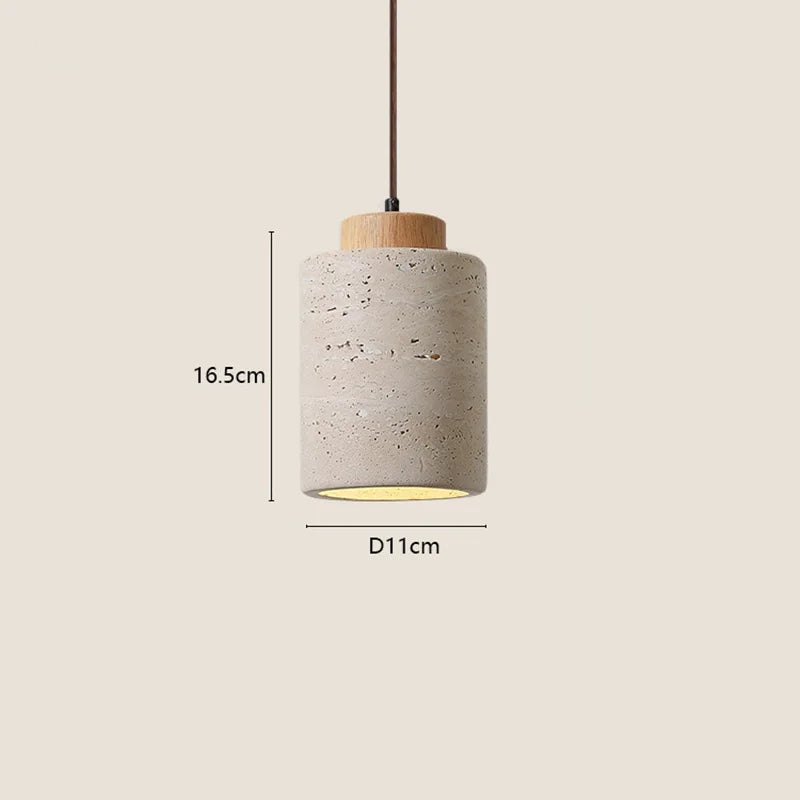 Moktan Sabai Japanese Wabi Sabi Stone Pendant Light – Modern Bedside Hanging Lamp for Bedroom C