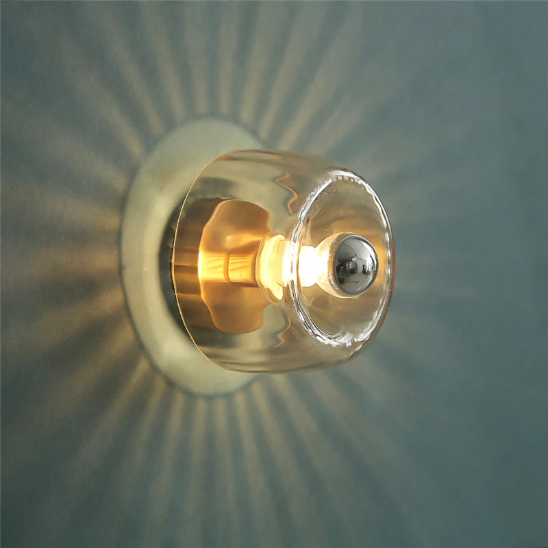 Moktan Sabai LED Bauhaus Glass Wall Lamp Nordic Retro Modern Living Room Hallway Light