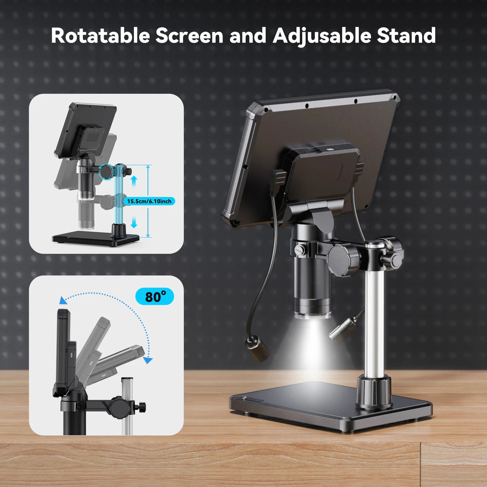 Moktan Sabai 7 Inch Digital Microscope 1200X 16MP Coin PCB Soldering Repair Camera