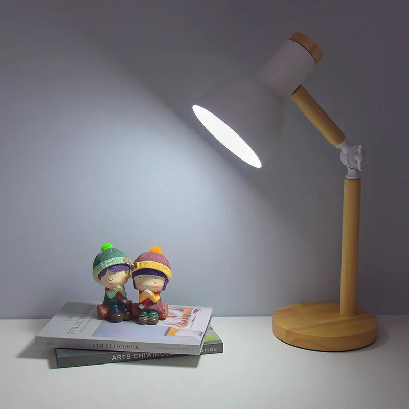 Moktan Sabai Nordic Wood Table Lamp Eye Care E27 Desk Light Adjustable Bedside Reading Lamp