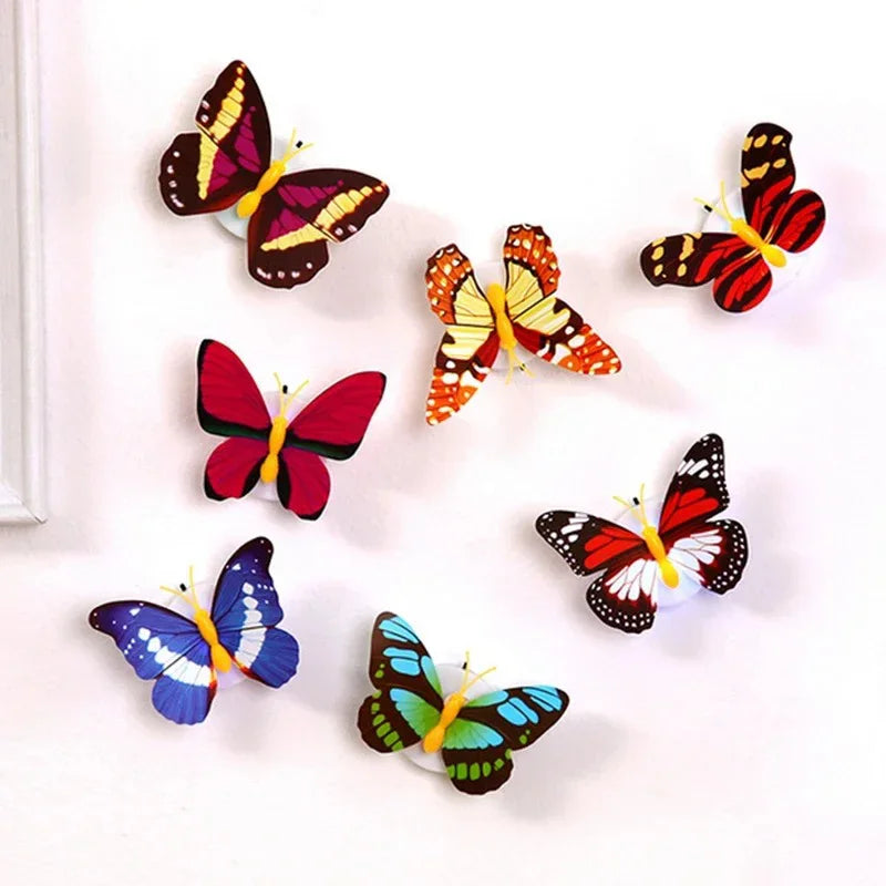 Moktan Sabai Colorful LED Butterfly Wall Night Light Stickable Glowing Decorative Home Lamp