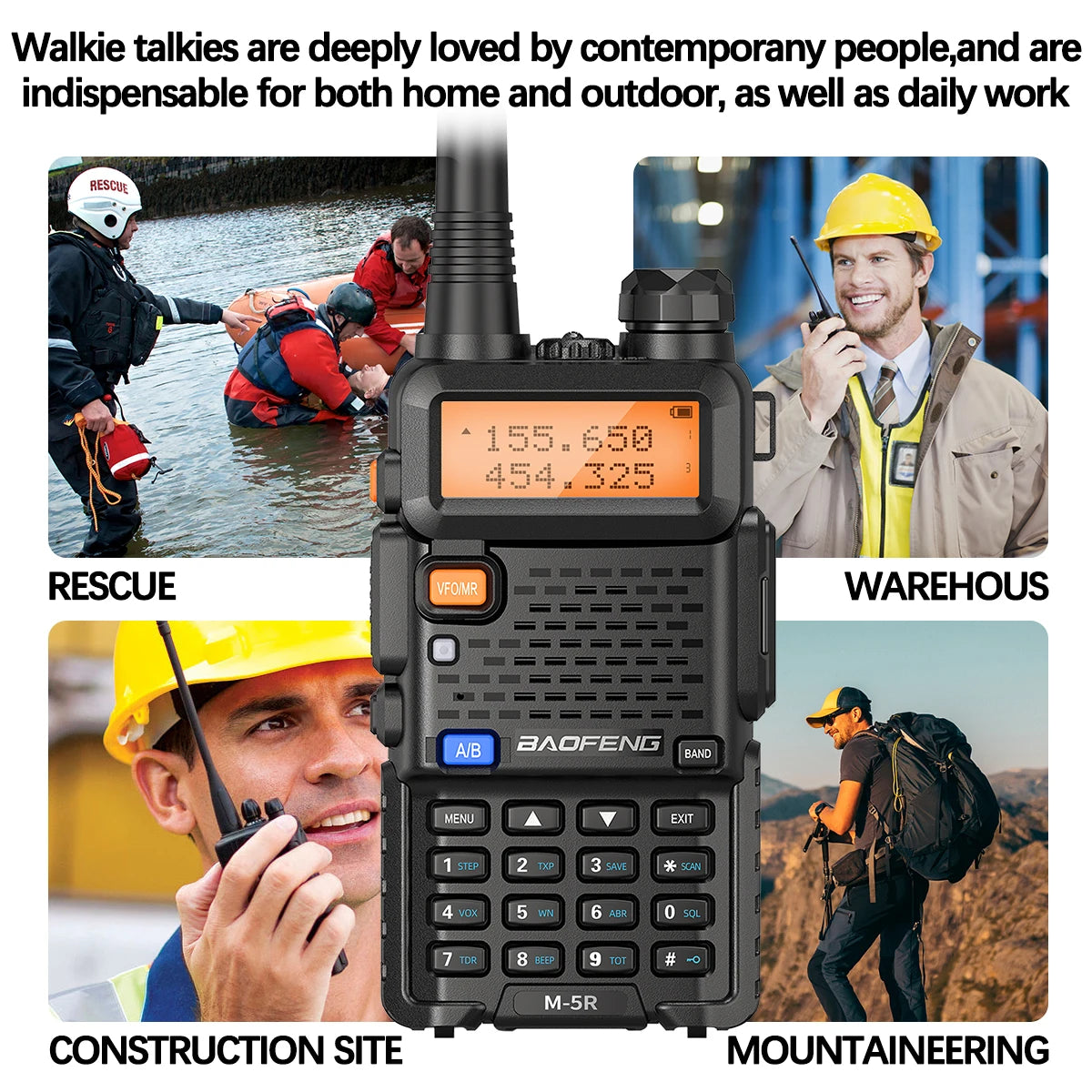 Moktan Sabai 8W Multi Band Walkie Talkie Long Range Two Way Radio USB C Handheld