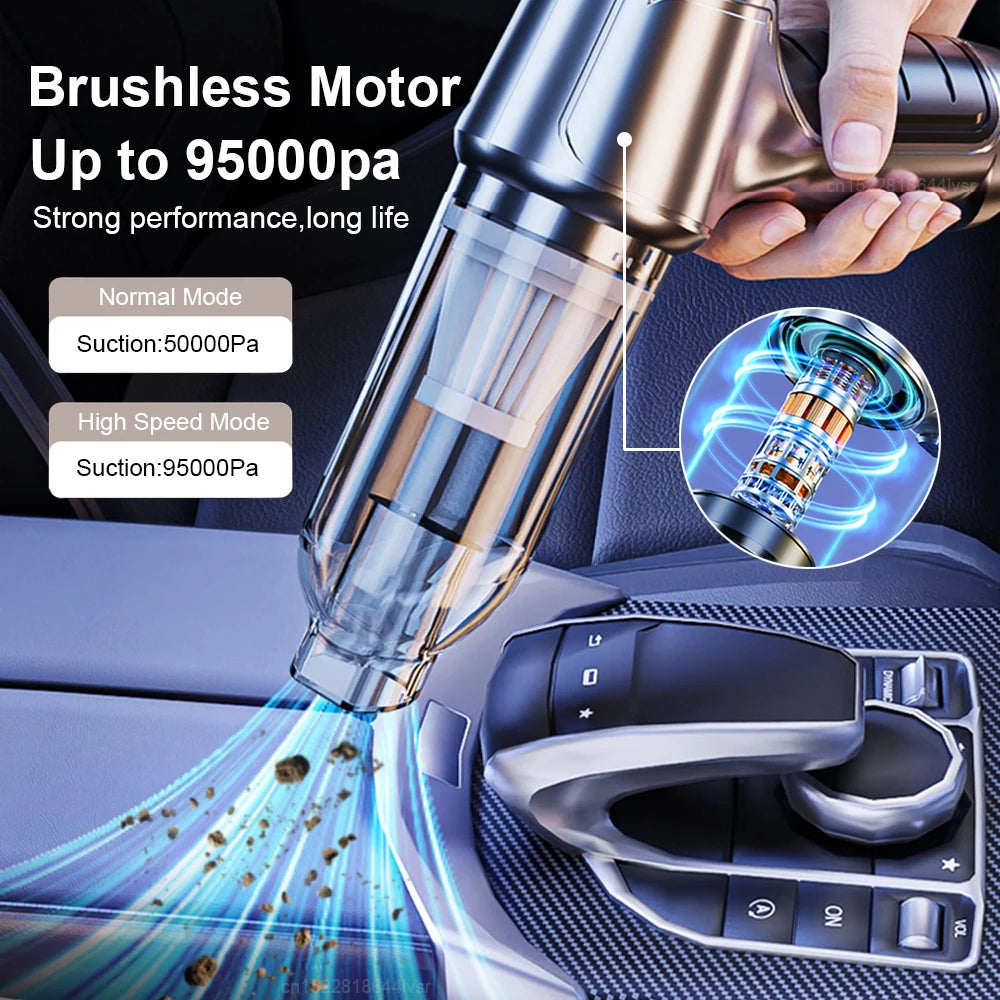 Moktan Sabai Car Handheld Vacuum Cleaner – 95000PA High Power Wireless Cordless Cleaner