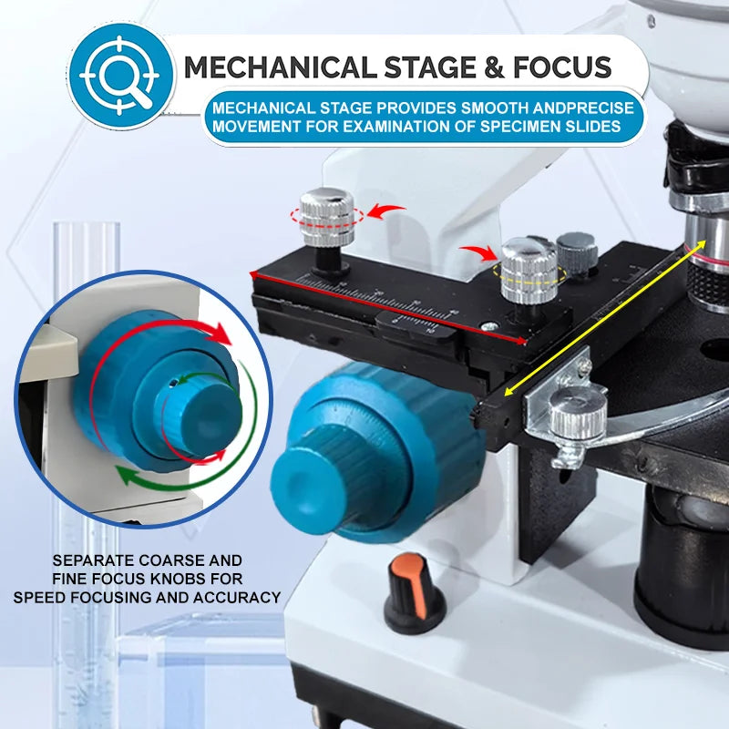 Moktan Sabai Student Microscope Dual LED with Moving Slide Stage for School Home Lab
