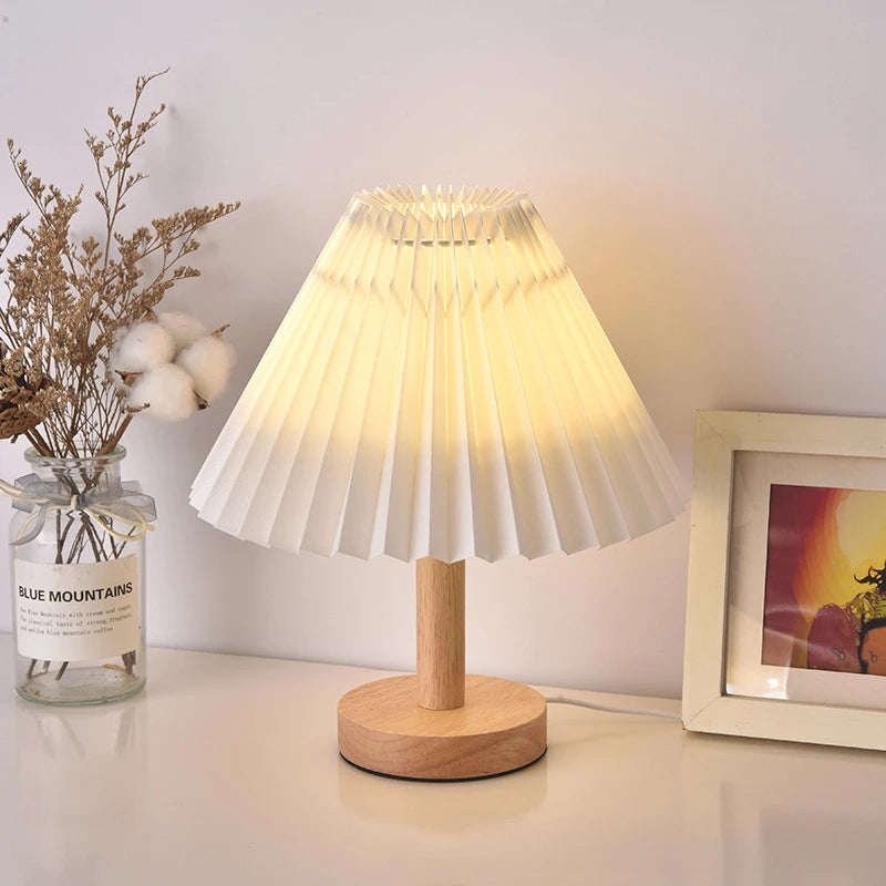 Moktan Sabai Nordic Pleated LED Table Lamp Foldable USB DIY Bedside Night Light Home Decor
