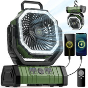 Moktan Sabai Outdoor Companion | Rechargeable Camping Fan with LED Light & Power Bank | 20,000mAh Battery for Extended Outdoor Comfort