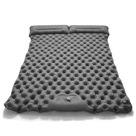 Moktan Sabai Outdoor Double Inflatable Mattress Extra Wide Camping Sleeping Pad Ultralight Bed Gray