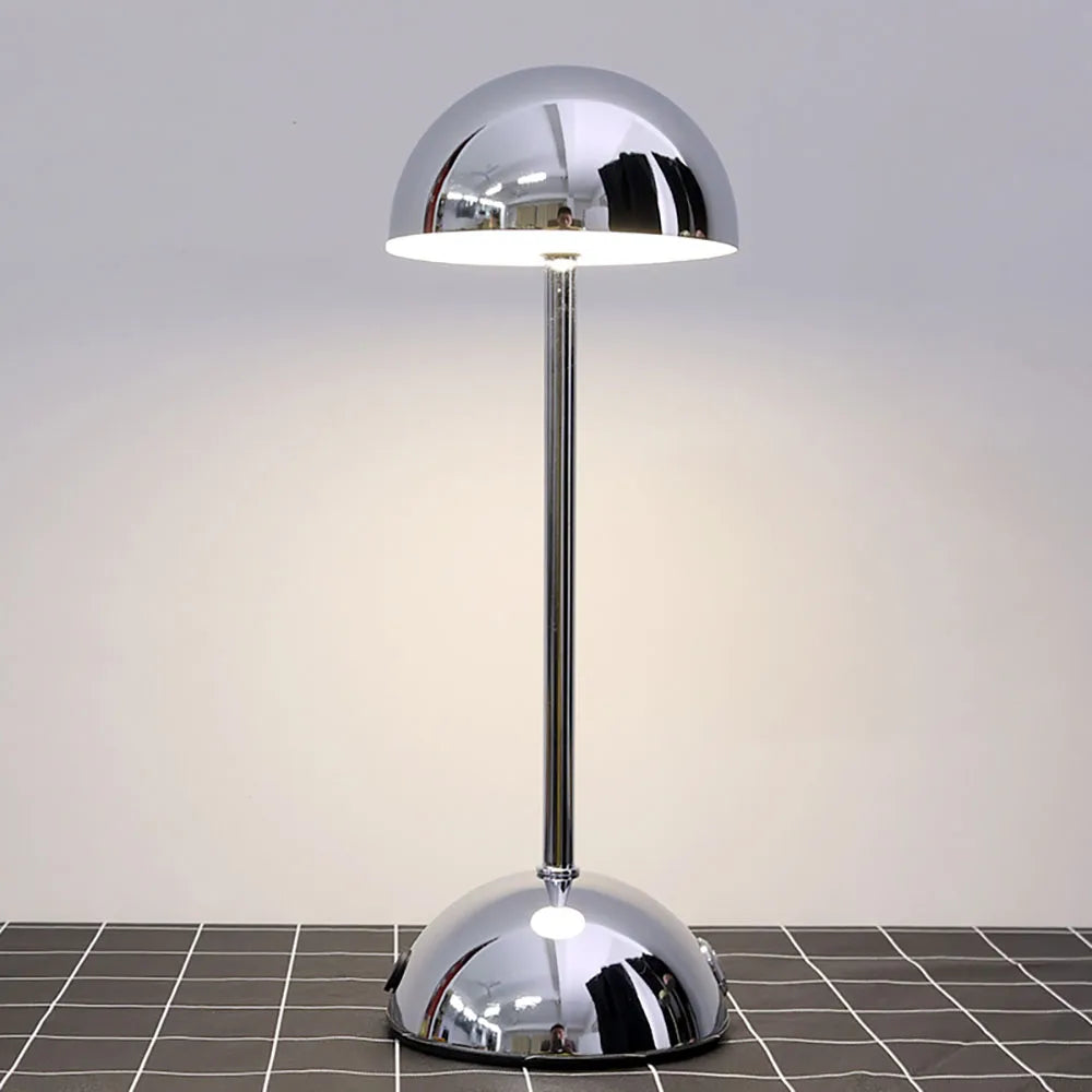 Moktan Sabai LED Touch Table Lamp 3-Color USB Charging Night Light Desk Lamp for Bar Room Chrome color