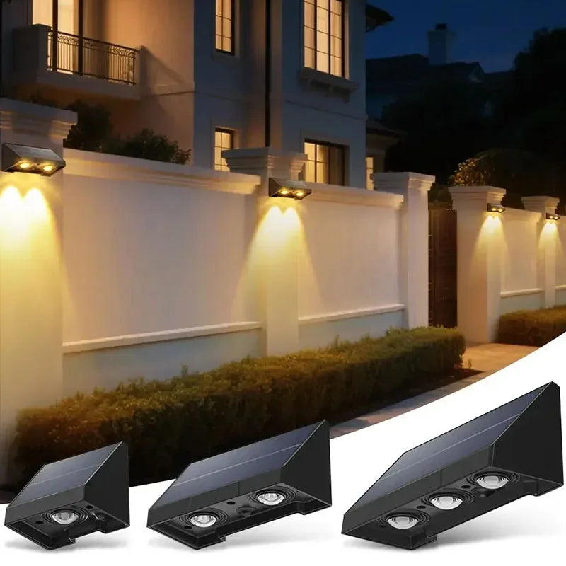 Moktan Sabai Solar Wall Light Outdoor – Waterproof LED Fence Lamp for Garden, Patio & House Sign