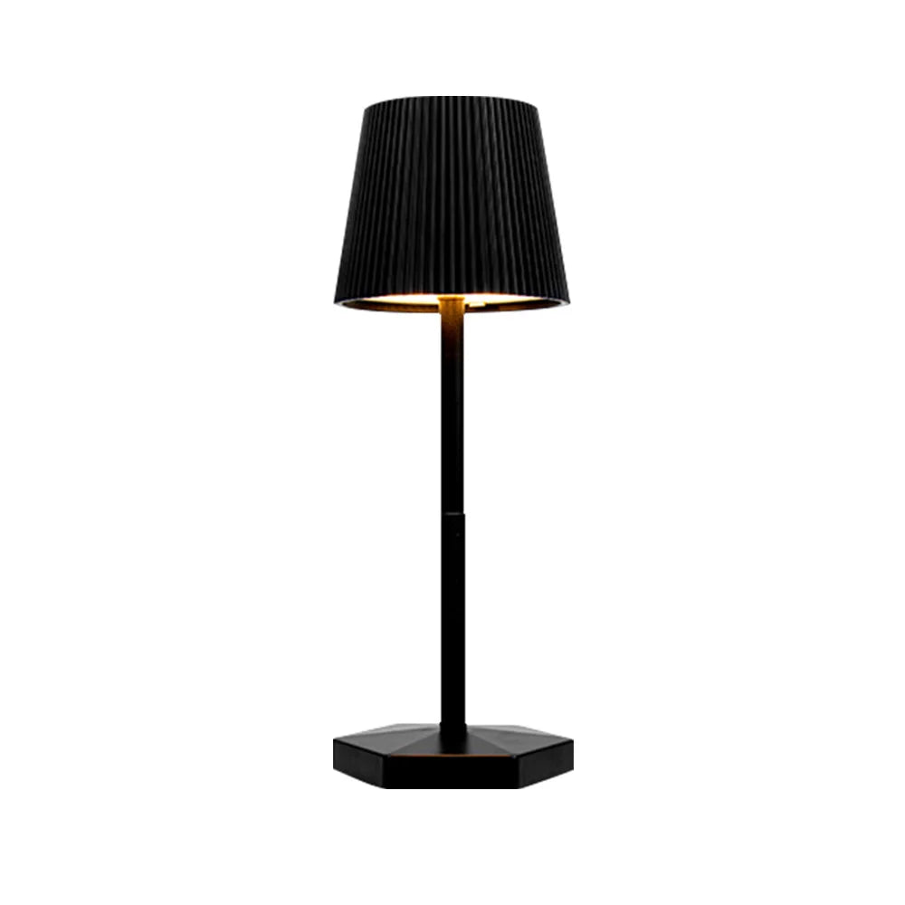 Moktan Sabai LumiGrid | Modern Stripe LED Table Lamp with Touch Dimming | Metal USB Desk Light for Decor Black