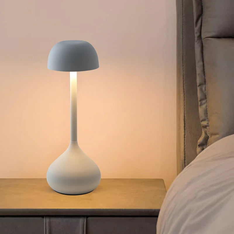 Moktan Sabai Touch Dimmable Mushroom Table Lamp | Portable Rechargeable Desk Night Light