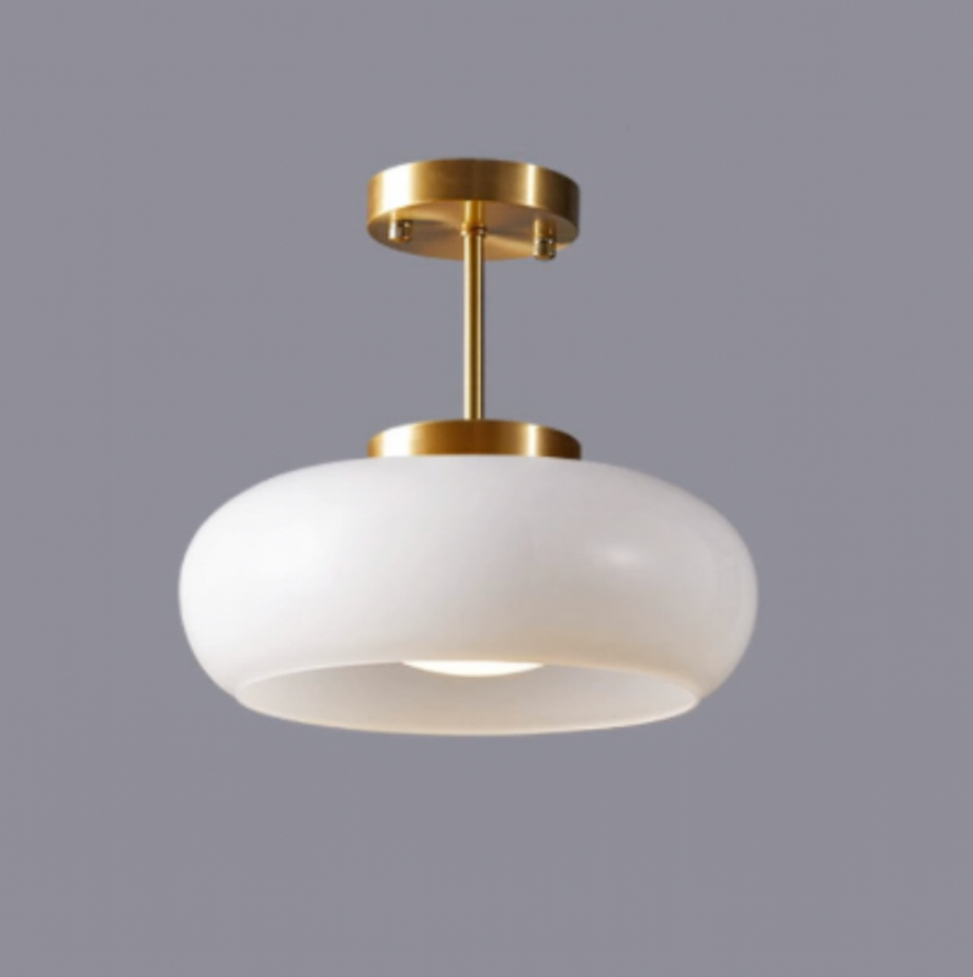 Moktan Sabai Vintage Glass LED Ceiling Light 12W Modern Minimalist Flush Mount White