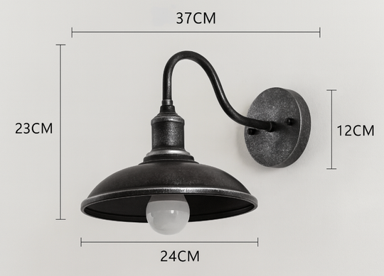 Moktan Sabai Vintage Industrial Iron Bowl Outdoor Wall Light LED Wall Sconce