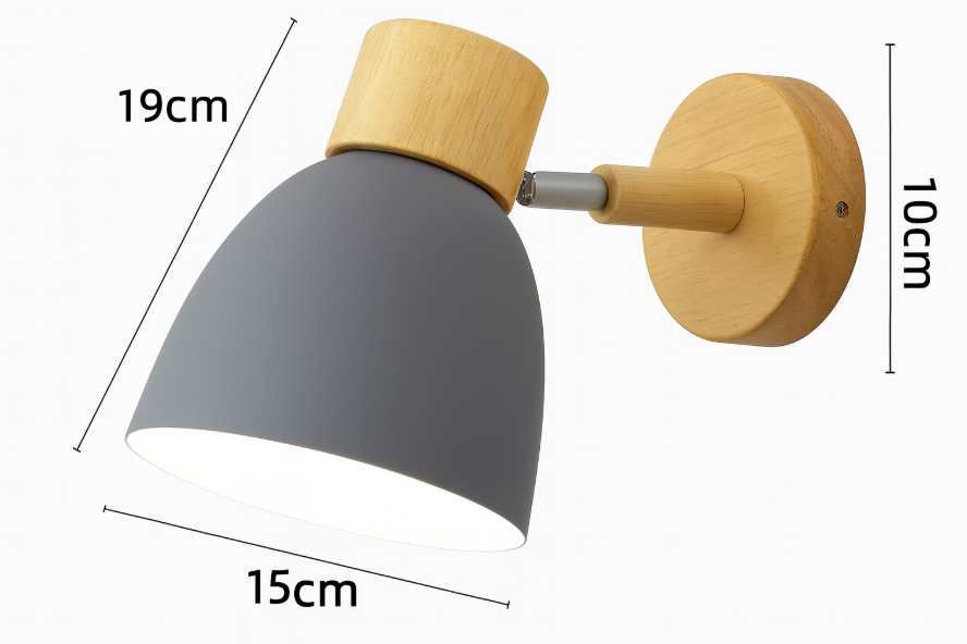 Moktan Sabai Modern Minimalist Wooden Cone Wall Sconce LED E27 Wall Light