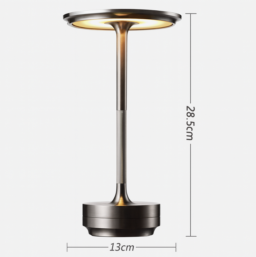 Moktan Sabai Modern Brass Cone LED Rechargeable Table Lamp Cordless USB-C