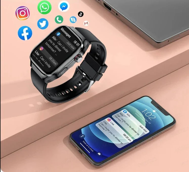 Moktan Sabai NexaPulse Smartwatch with Health Monitoring, ECG, Bluetooth Calling