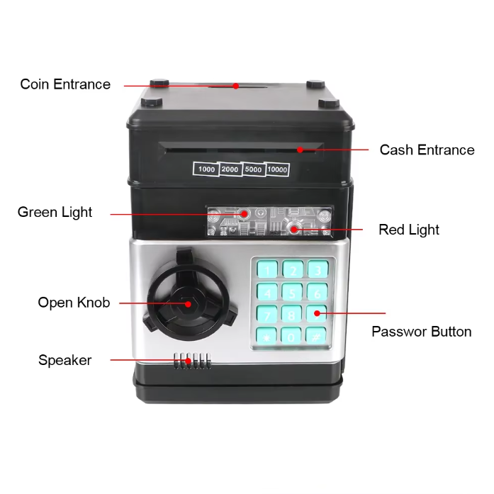 Moktan Sabai Electronic Piggy Bank Mini Safe Password Lock Cash Coin Saving Box Kids