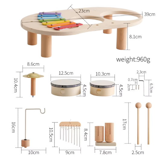 Moktan Sabai Montessori Baby Music Table Wooden Xylophone Educational Toy Gift