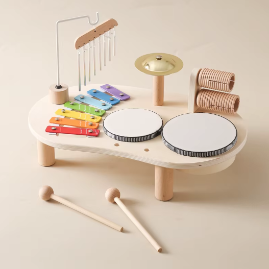 Moktan Sabai Montessori Baby Music Table Wooden Xylophone Educational Toy Gift