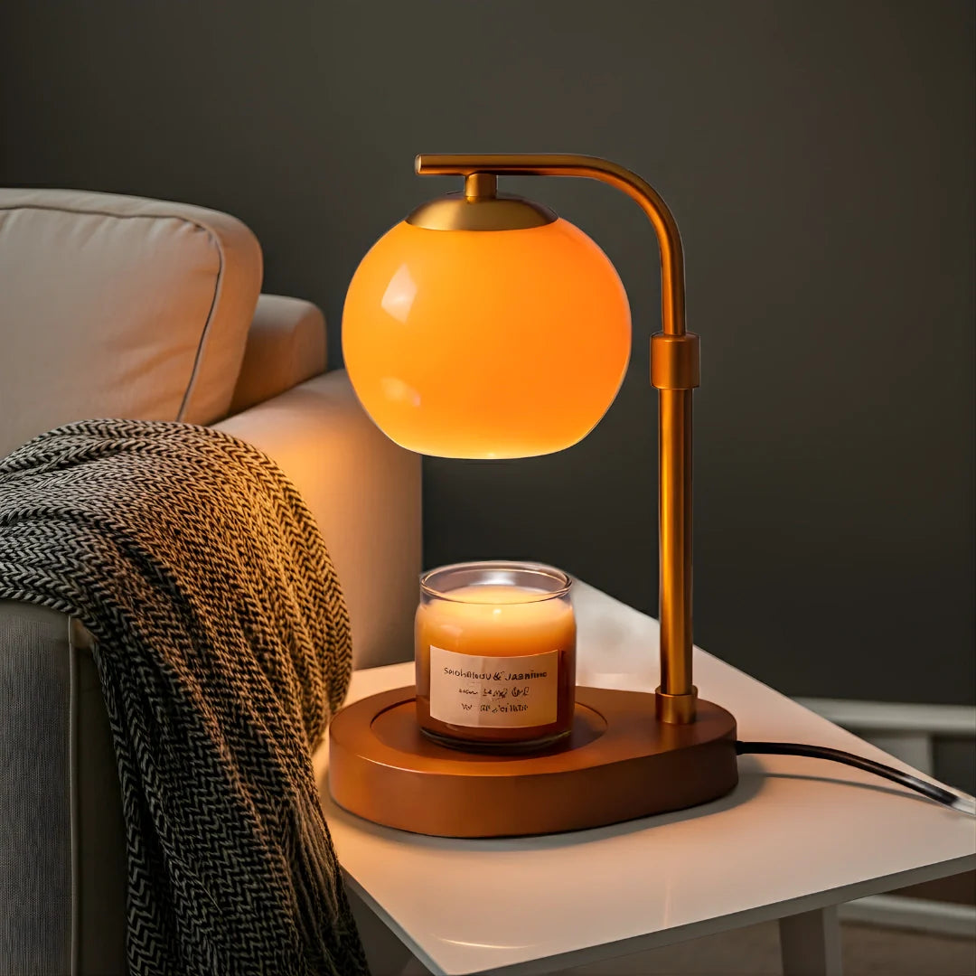 Moktan Sabai Glass Candle Warmer Lamp with Sculpted Design | Flameless Scent Heating