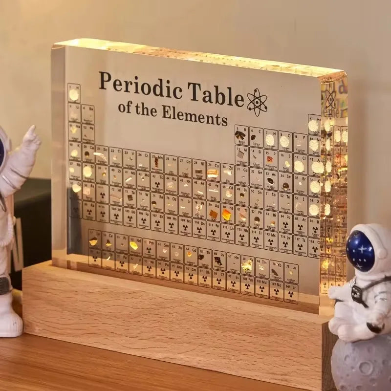 Moktan Sabai Acrylic Periodic Table Figurine – Mendeleev Science Desk Ornament Room Decor