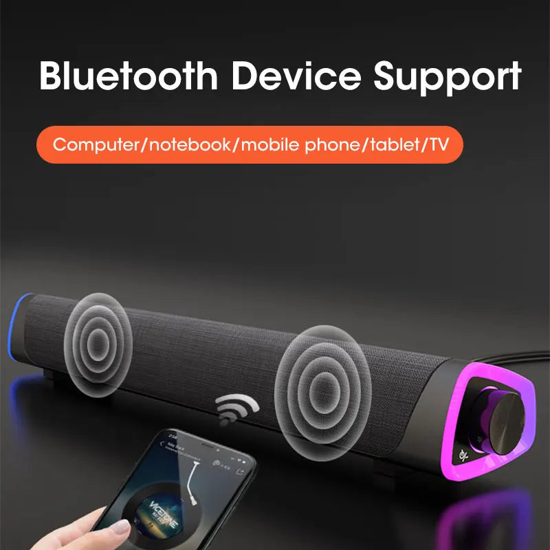 Moktan Sabai 4D Computer Bluetooth Speaker Bar – Stereo Sound Subwoofer for PC, Laptop & Mac