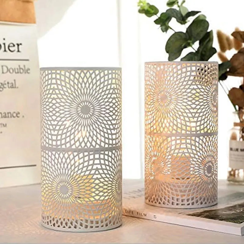 Moktan Sabai 2Pcs Battery LED Table Lamps – Modern Cylinder Cordless Lights for Home & Wedding