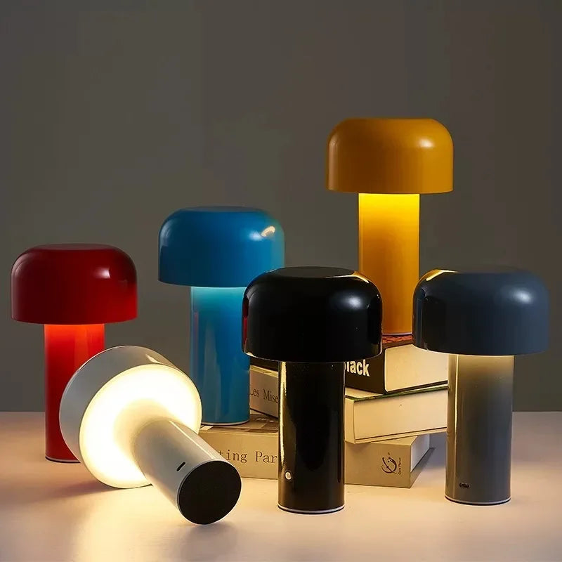 Moktan Sabai Retro Mushroom LED Table Lamp Touch Sensor Dimmable Rechargeable Desk Light
