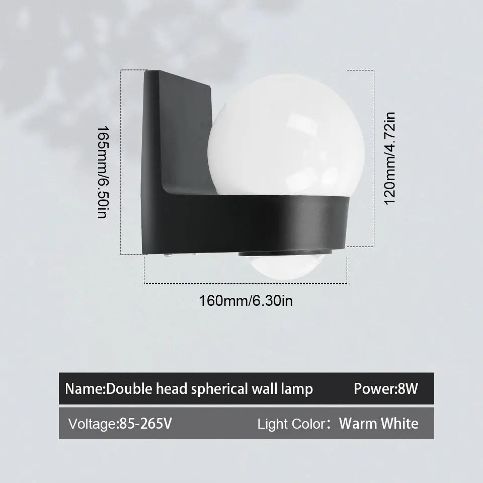 Moktan Sabai IP66 Waterproof LED Wall Light 8W Outdoor Indoor Lamp for Porch Balcony