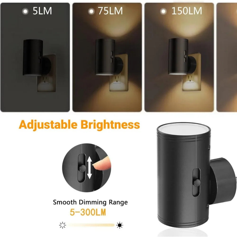 Moktan Sabai Dimmable LED Night Light with Sensor 1/2/4Pack Plug-In Wall Light for Bedroom