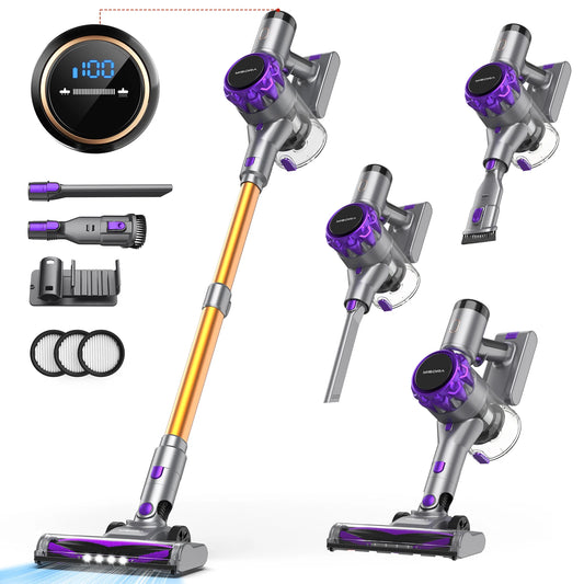 Cordless Vacuum Cleaner 30KPa Powerful Suction 55 Min Runtime Pet Hair
