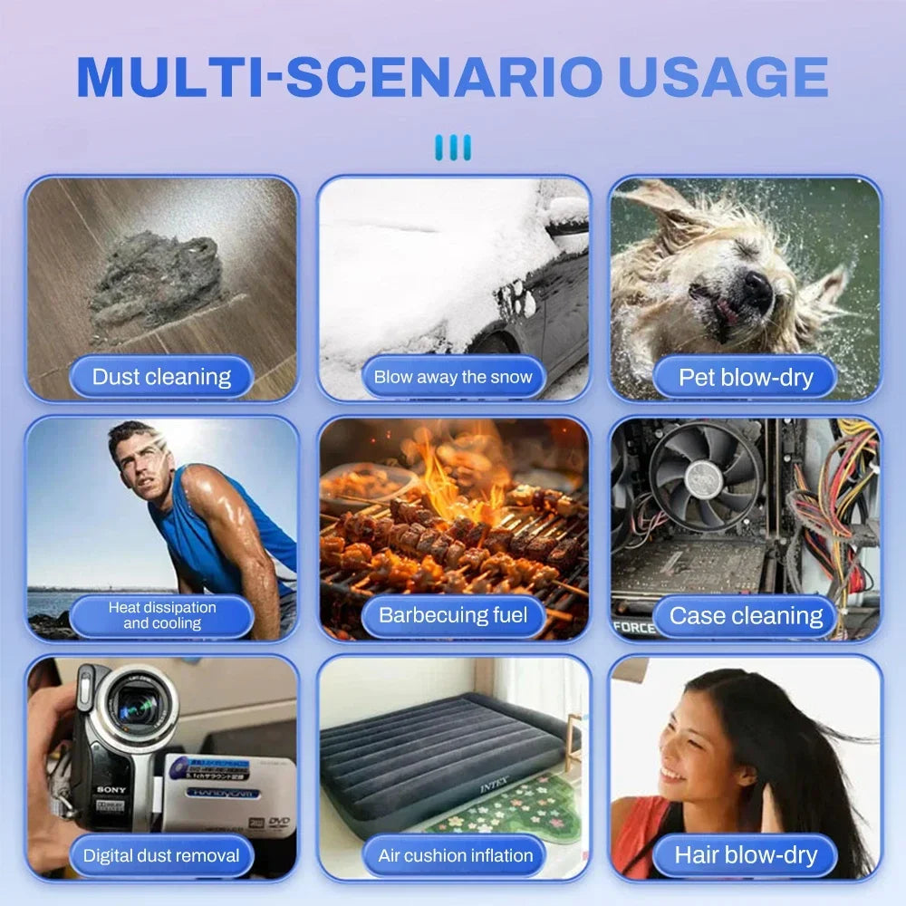 Moktan Sabai X11 500,000RPM Air Blower – Super Powerful Compressed Duster with Car & Home Use