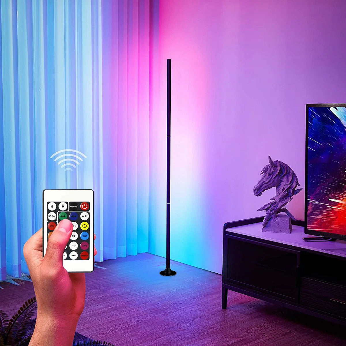 Moktan Sabai Smart RGB LED Floor Lamp App Control Music Sync Corner Light with Timer