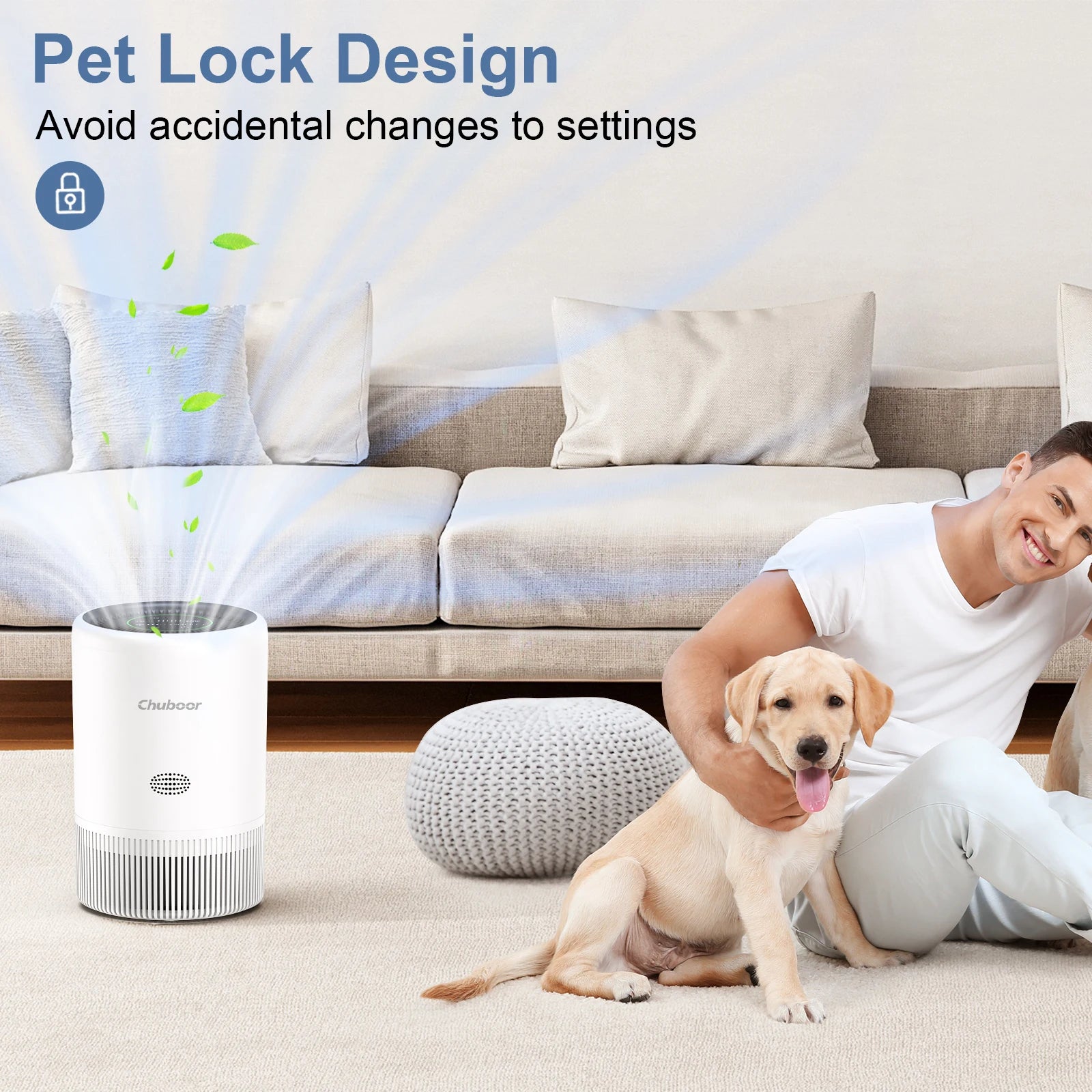 Moktan Sabai Smart Air Purifier with HEPA Filter App Control PM2.5 for Bedroom Pets Home