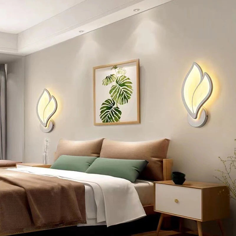Moktan Sabai Modern LED Wall Lamp – Luxury Indoor Light for Living Room & Bedside Wall Decor White - Warm Light 2 pcs