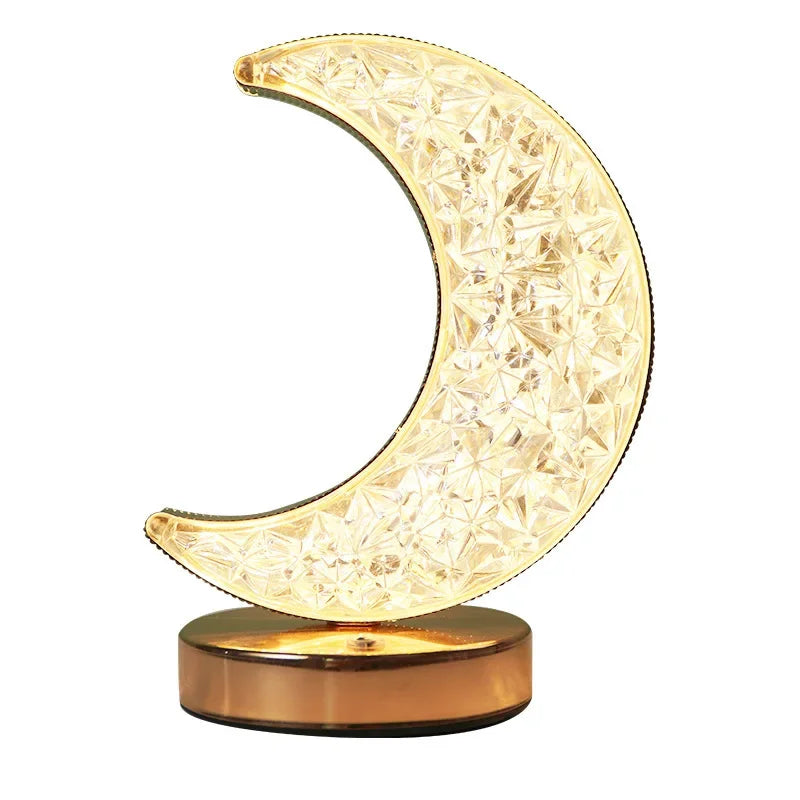 Moktan Sabai Crystal Touch LED Night Light – USB Dimmable Moon Lamp for Bedroom & Girls Room moon