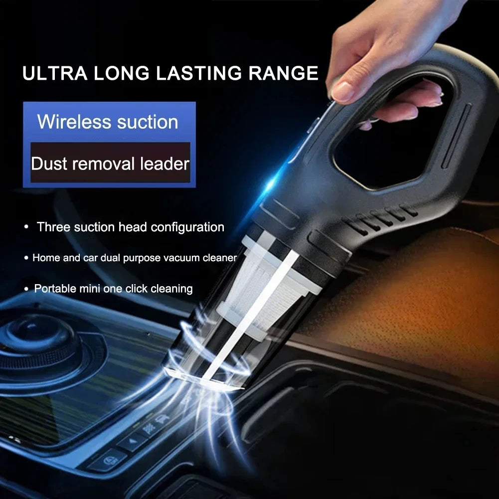 120W Cordless Car Vacuum Cleaner Powerful Suction USB Rechargeable for Pet Hair
