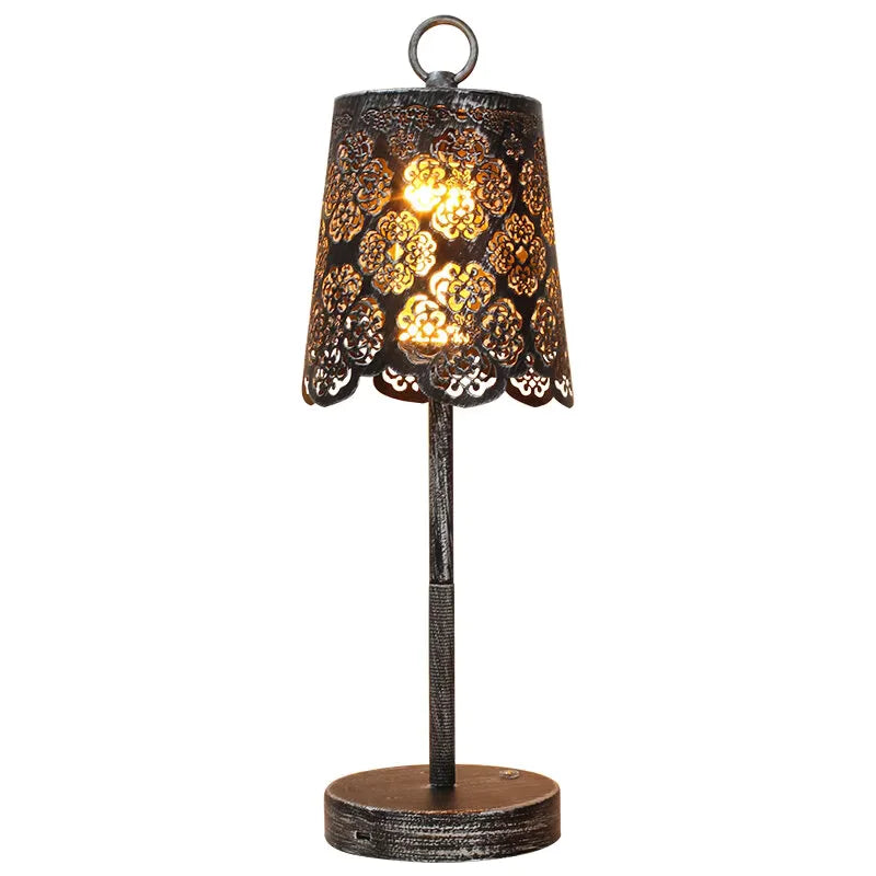 Moktan Sabai Vintage Wrought Iron Table Lamp Rechargeable Portable LED Ambient Desk Light Default Title