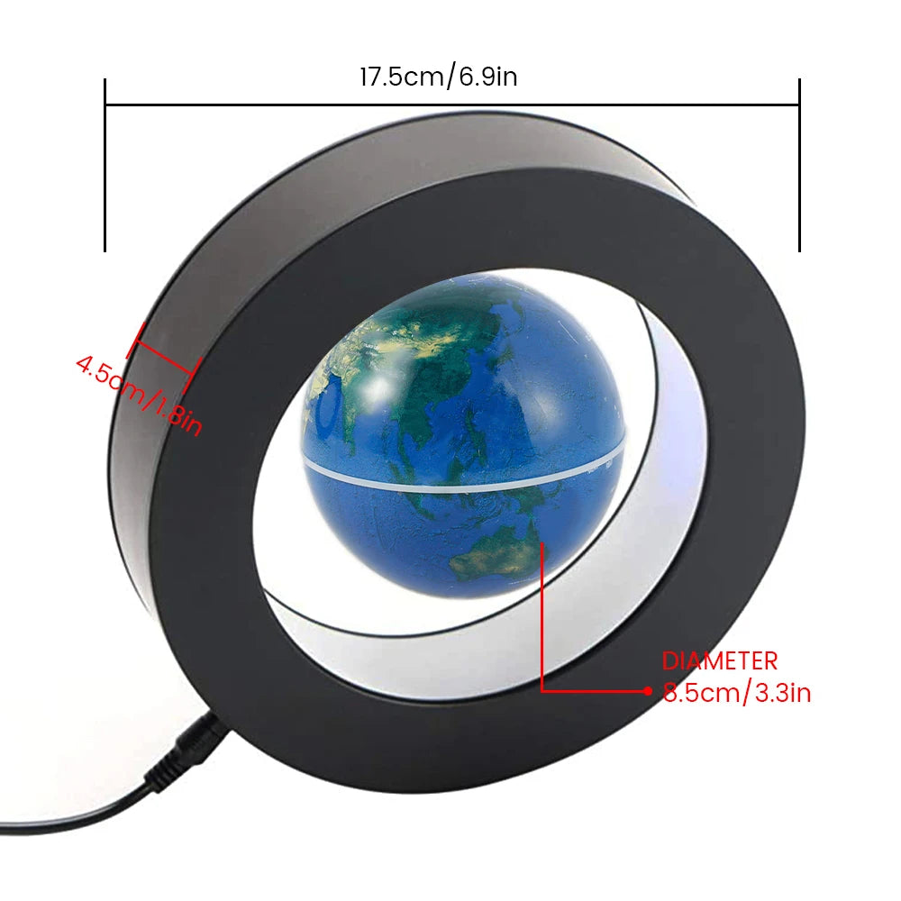 Moktan Sabai Floating Levitating Globe Lamp LED Magnetic Rotating World Map Bedside Desk Light