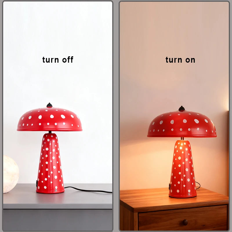 Touch LED Mushroom Table Lamp Night Light Wireless Charging Bedside Desk Lamp