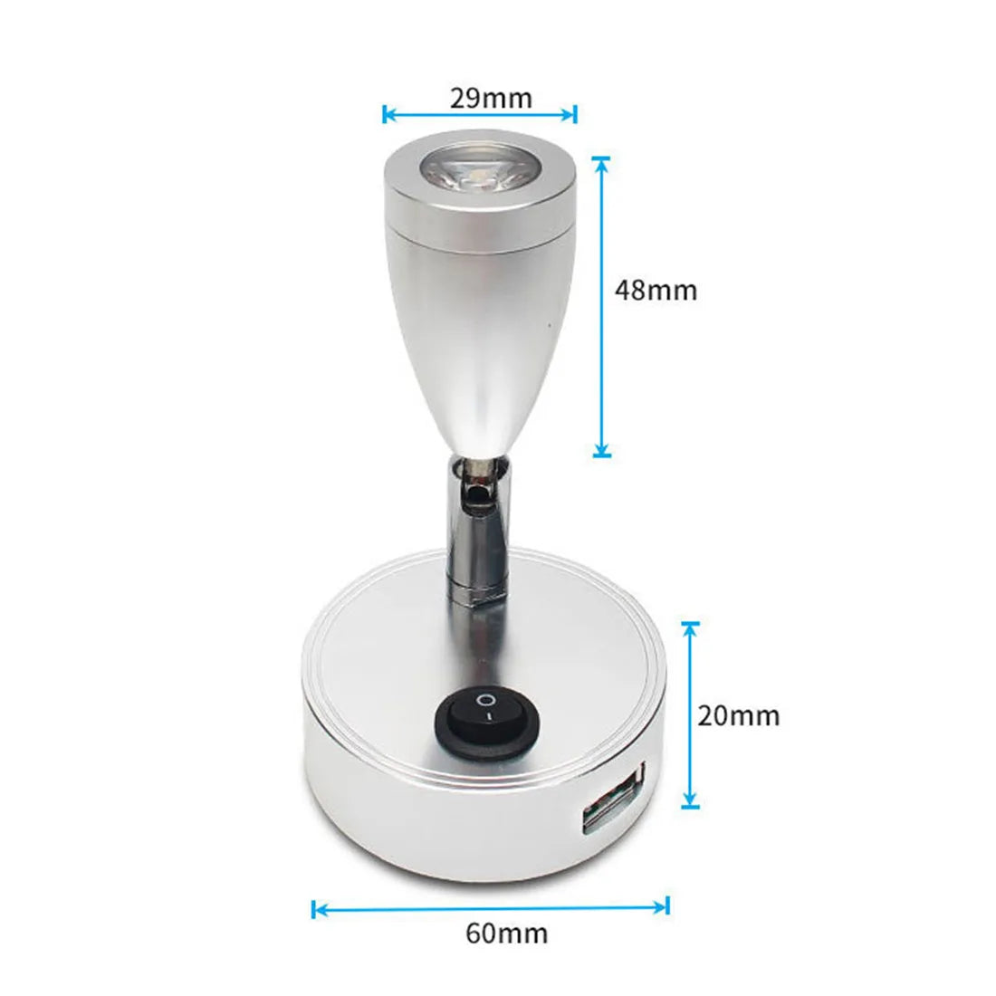 Moktan Sabai LED RV Reading Light 12V/24V with USB Port – Camper, Boat, Trailer Interior Lamp
