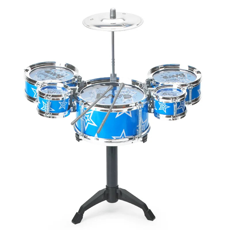 Moktan Sabai Kids Jazz Drum Set 5 Drum Kit with Cymbal Beginner Musical Toy Blue