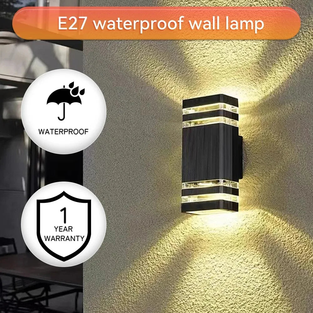 Moktan Sabai LED Outdoor Waterproof Wall Light | E27 Exterior Porch Stair Lamp Fixture