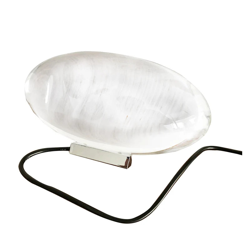 Moktan Sabai Italian Designer LED Crystal Table Lamp Egg Shape for Bedroom Decor & Gifting