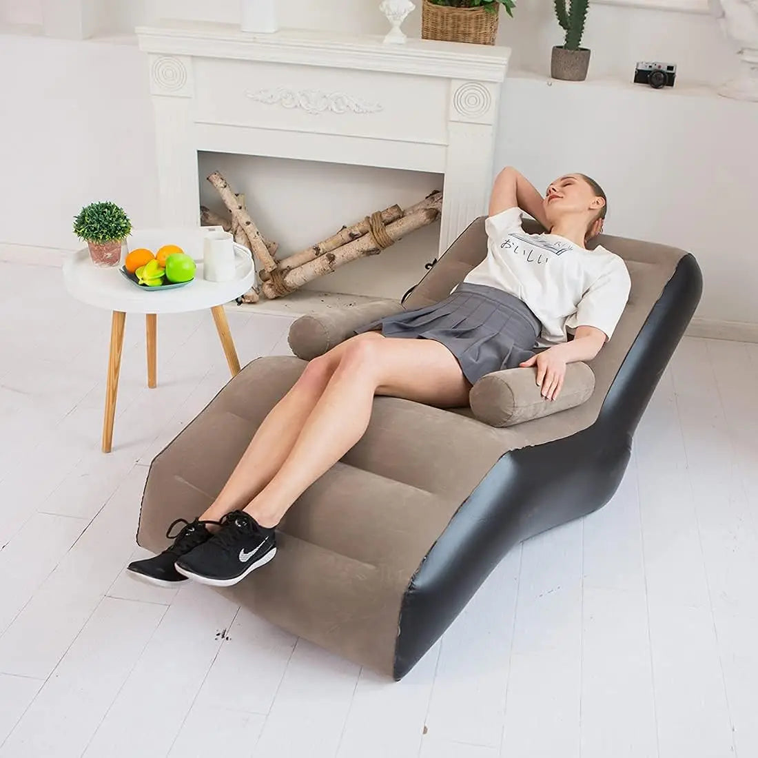 Moktan Sabai Folding Lazy Sofa Inflatable Lounge Chair Thick Durable Gaming Lounger Air Bed Seat