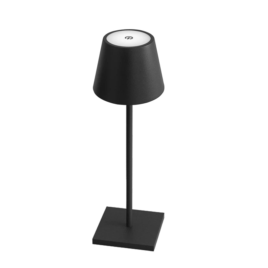 Moktan Sabai LED Table Lamp | 3 Level Dimmable Wireless Touch Desk Light USB Rechargeable Lamp 2PCS - Black