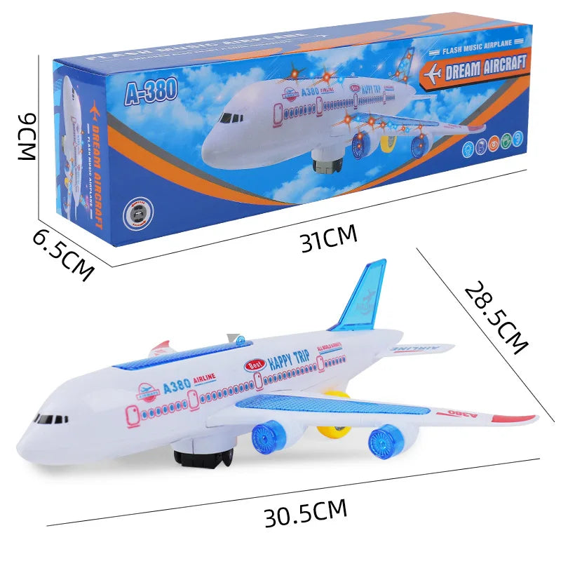 Moktan Sabai Electronic Airplane Toy with Music & Lights – Automatic Rotating Educational Plane