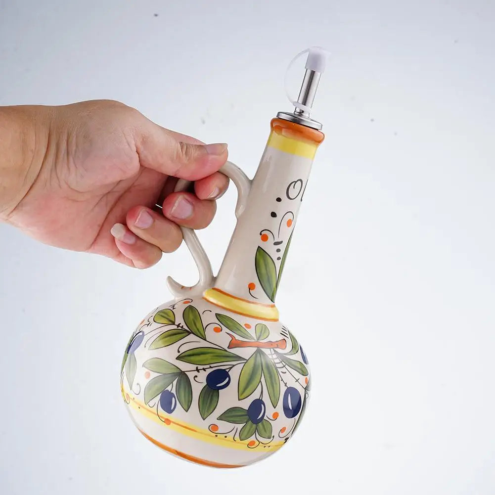 Moktan Sabai Ceramic Olive Oil Bottle | Mediterranean Dispenser