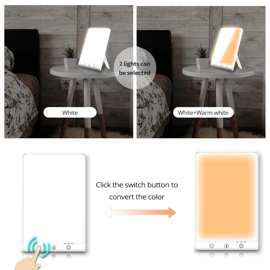 Moktan Sabai 10000 Lux SAD Light Daylight Therapy Lamp Touch Dimmable UV-Free Happy Mood Light